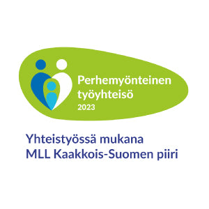 MLL Kaakkois-Suomen piirin tunnus Perhemyönteisestä työyhteisöstä 2023